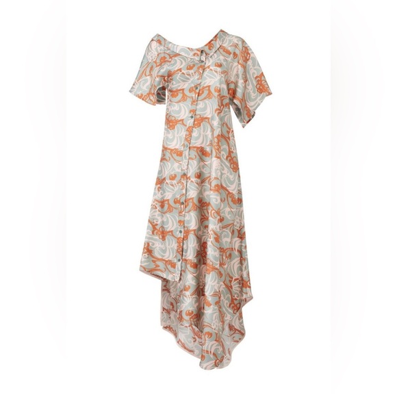 ADEAM- Floral Silk Shirtdress. Size M - Picture 1 of 11